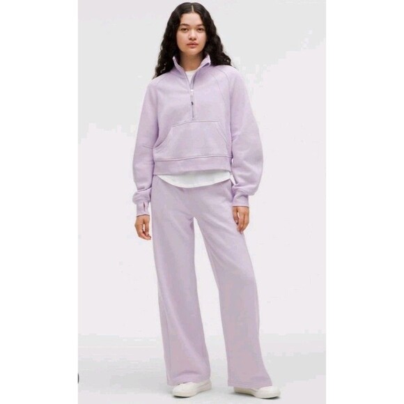 Lululemon Pants - Lululemon Scuba Mid-Rise Wide-Leg Pants Lilac Ether Womens Sz M Pockets